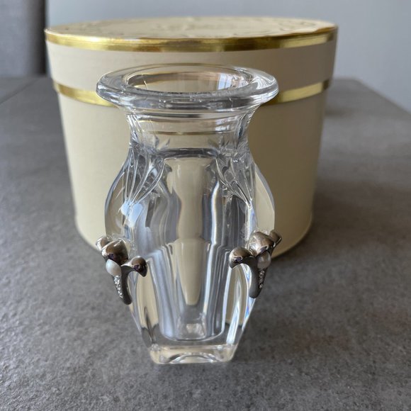 VINTAGE LENOX CRYSTAL PAVE JEWELS DIAMONDS & PEARLS MINI GRECIAN POSY 4"… - Picture 4 of 8